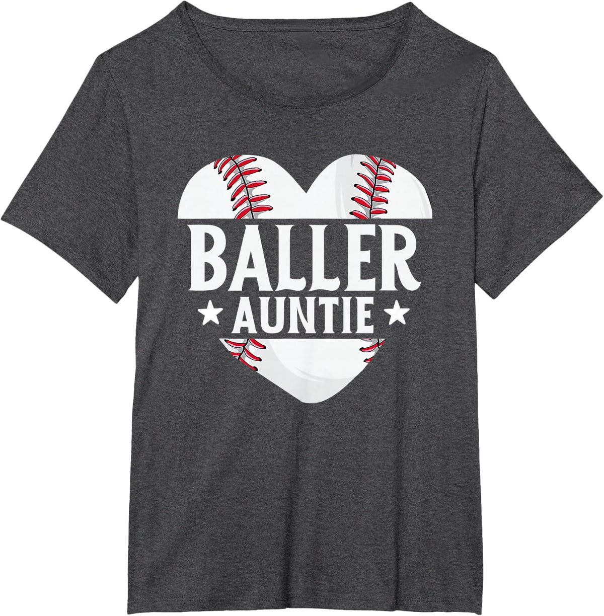 Baseball Aunt Gifts Baller Auntie Softball Mom T-Shirt Tee for Women Mothers Day - Dark Heather Grey