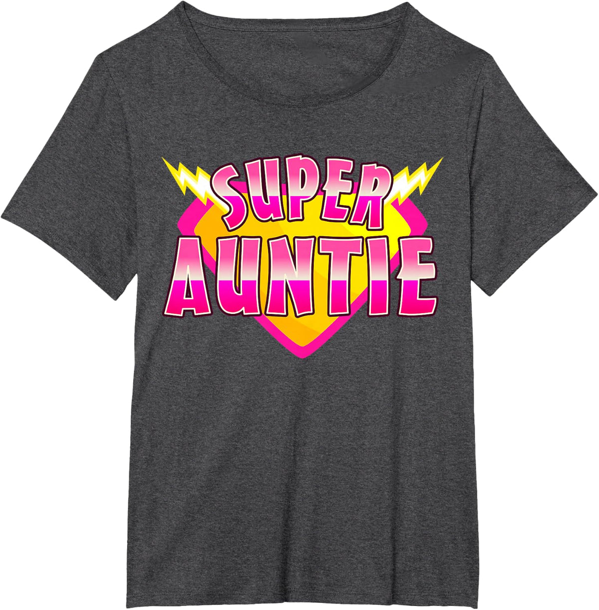 Super Auntie Superhero Grandmother Comic Book Family T-Shirt - Dark Heather Grey