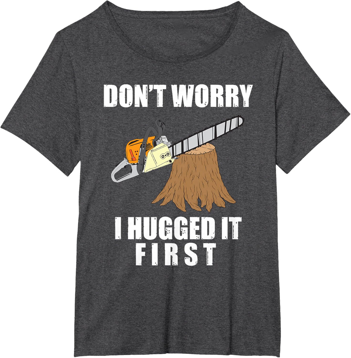 Funny Lumberjack Chainsaw Logging Arborist Gift Men Women T-Shirt Small - Dark Heather Grey