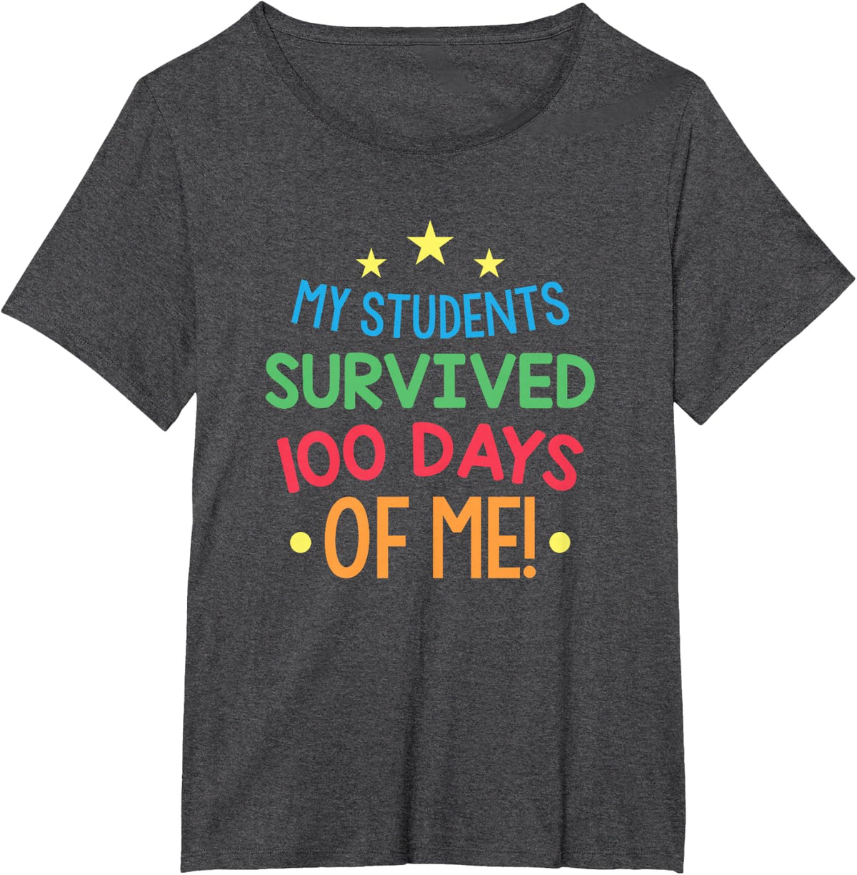 My Students Survived 100 Days of School Teacher Gift T-Shirt - Dark Heather Grey