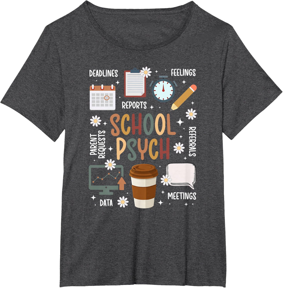 School Psych Best School Psychologist School Psychology T-Shirt - Dark Heather Grey