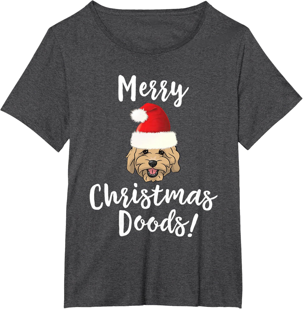 Merry Christmas Goldendoodle Funny Dog T-Shirt - Dark Heather Grey