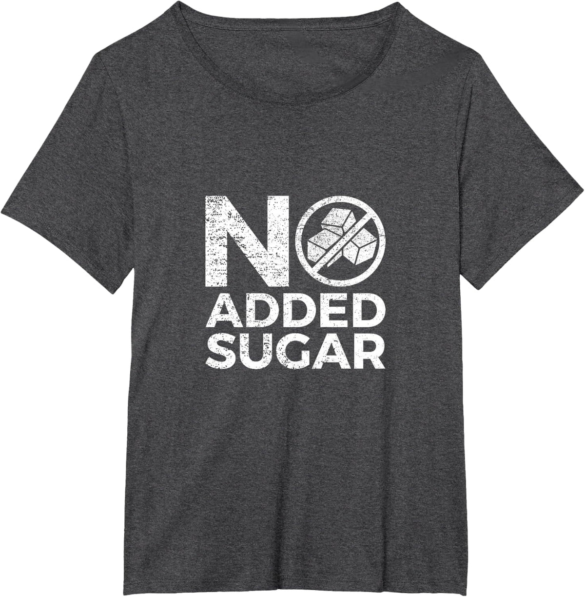 No Added Sugar Graphic Word Design T Shirt T-Shirt - Dark Heather Grey