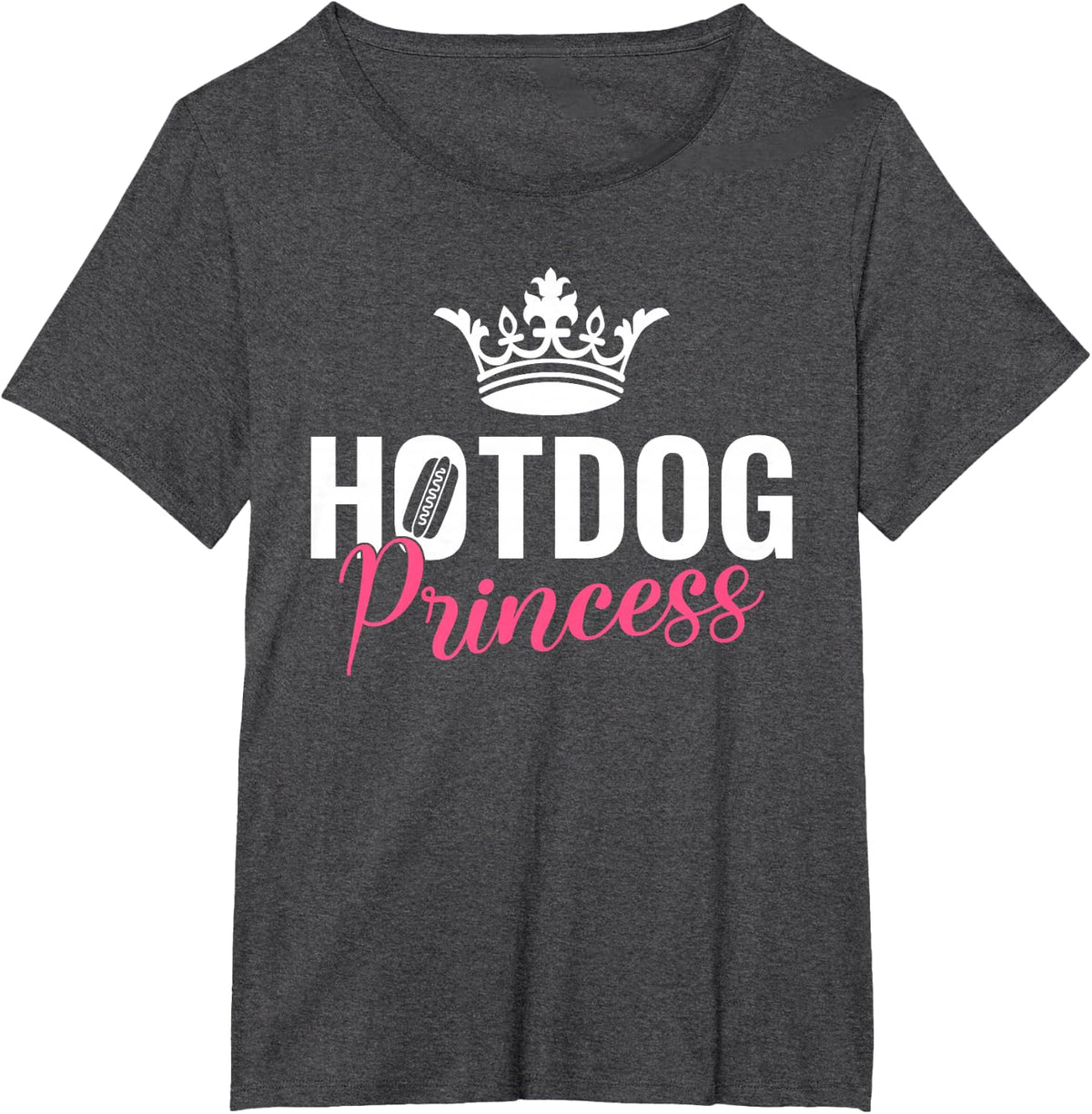 Hotdog Princess Hotdog Lover Tee Fun Hot Dog T-Shirt for Women Men Kids - Dark Heather Grey