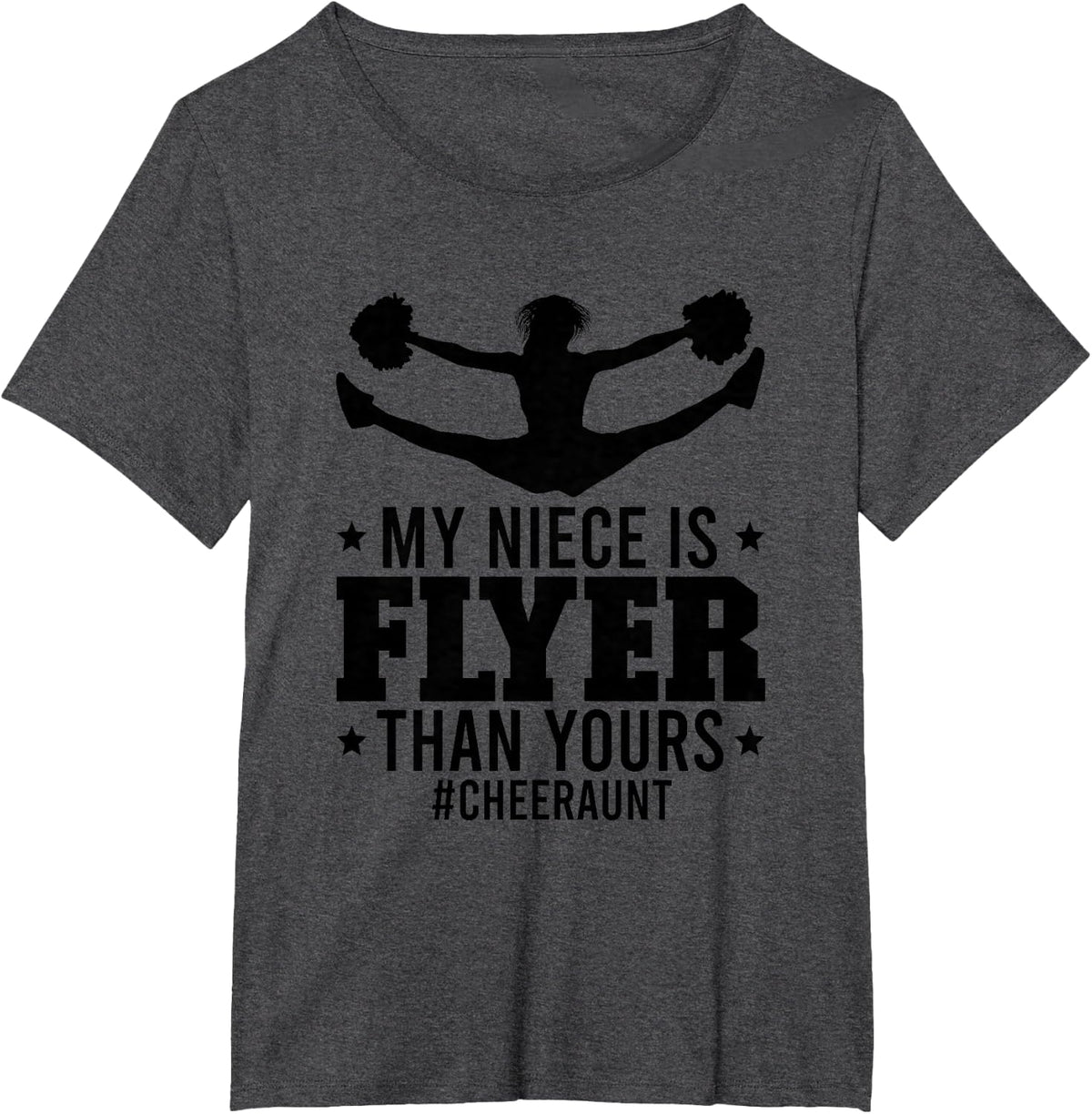 My Niece Is Flyer Cheer Aunt Cheerleader Auntie T-Shirt - Dark Heather Grey