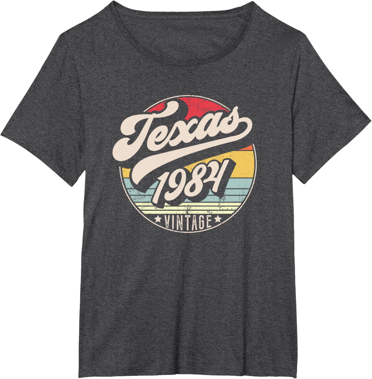 Vintage Texas 1984 Birthday Retro Sunset Style T-Shirt - Dark Heather Grey