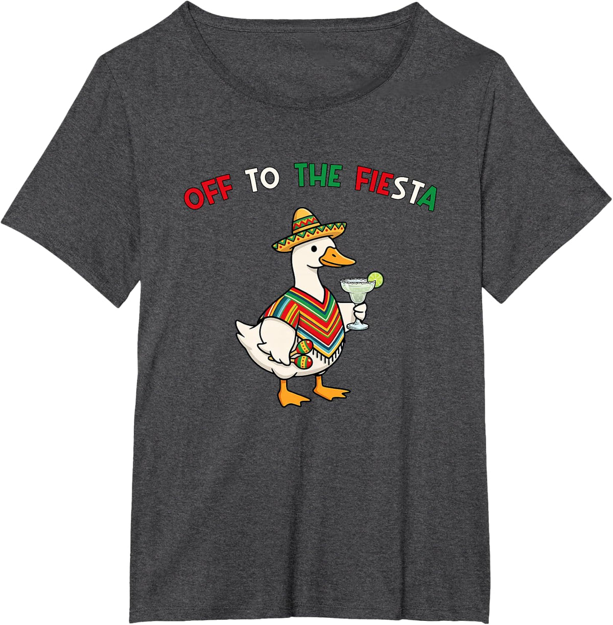 Off to The Fiesta Silly-Goose Drinks Margarita Cinco de Mayo T-Shirt - Dark Heather Grey
