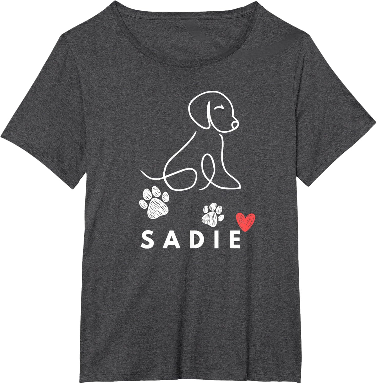 Sadie Dog nametag gift for my Puppy Dog named Sadie T-Shirt for Men Women Girls Kids - Dark Heather Grey