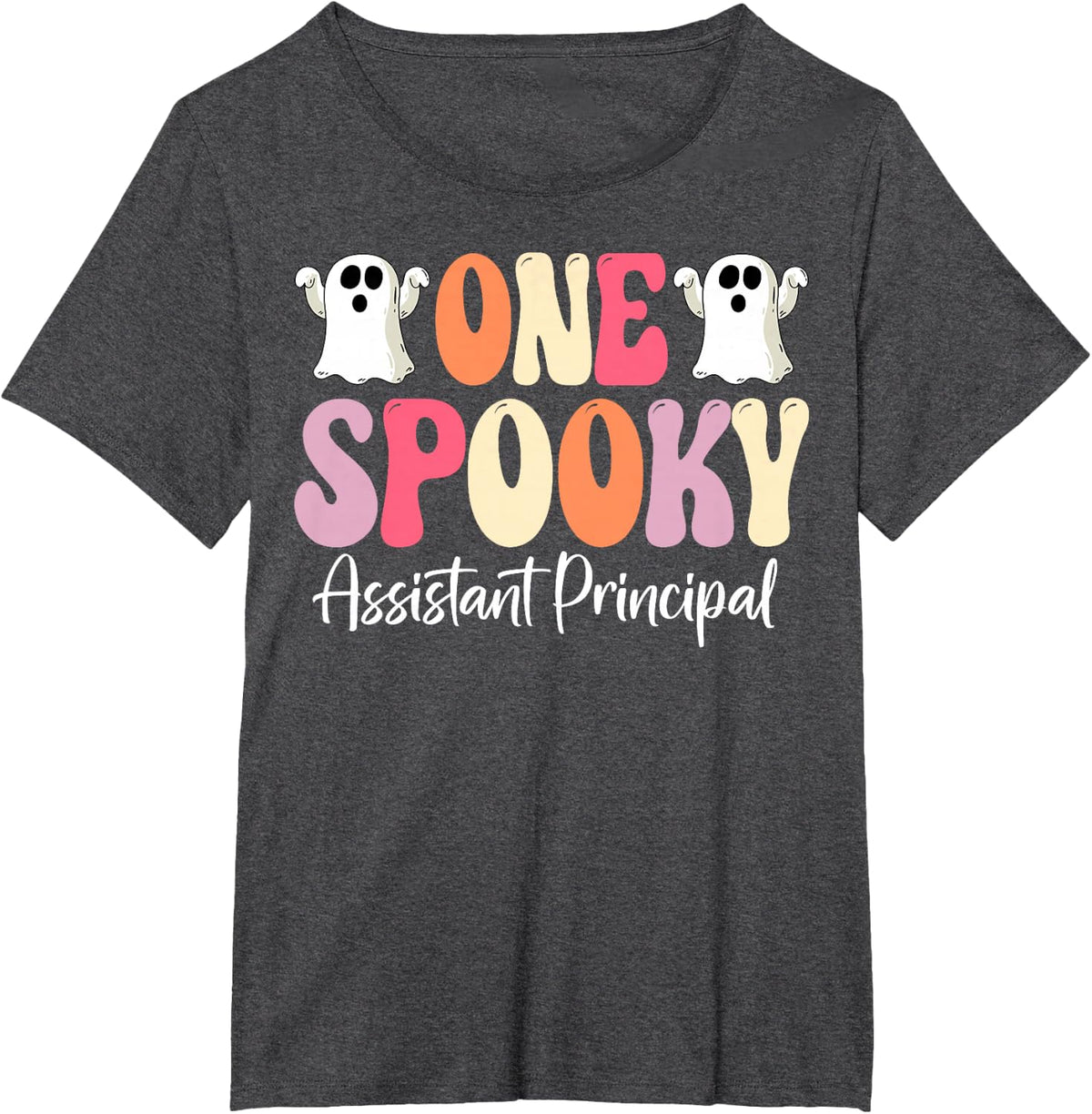 One Spooky Assistant Principal School Teacher Halloween T-Shirt - Dark Heather Grey