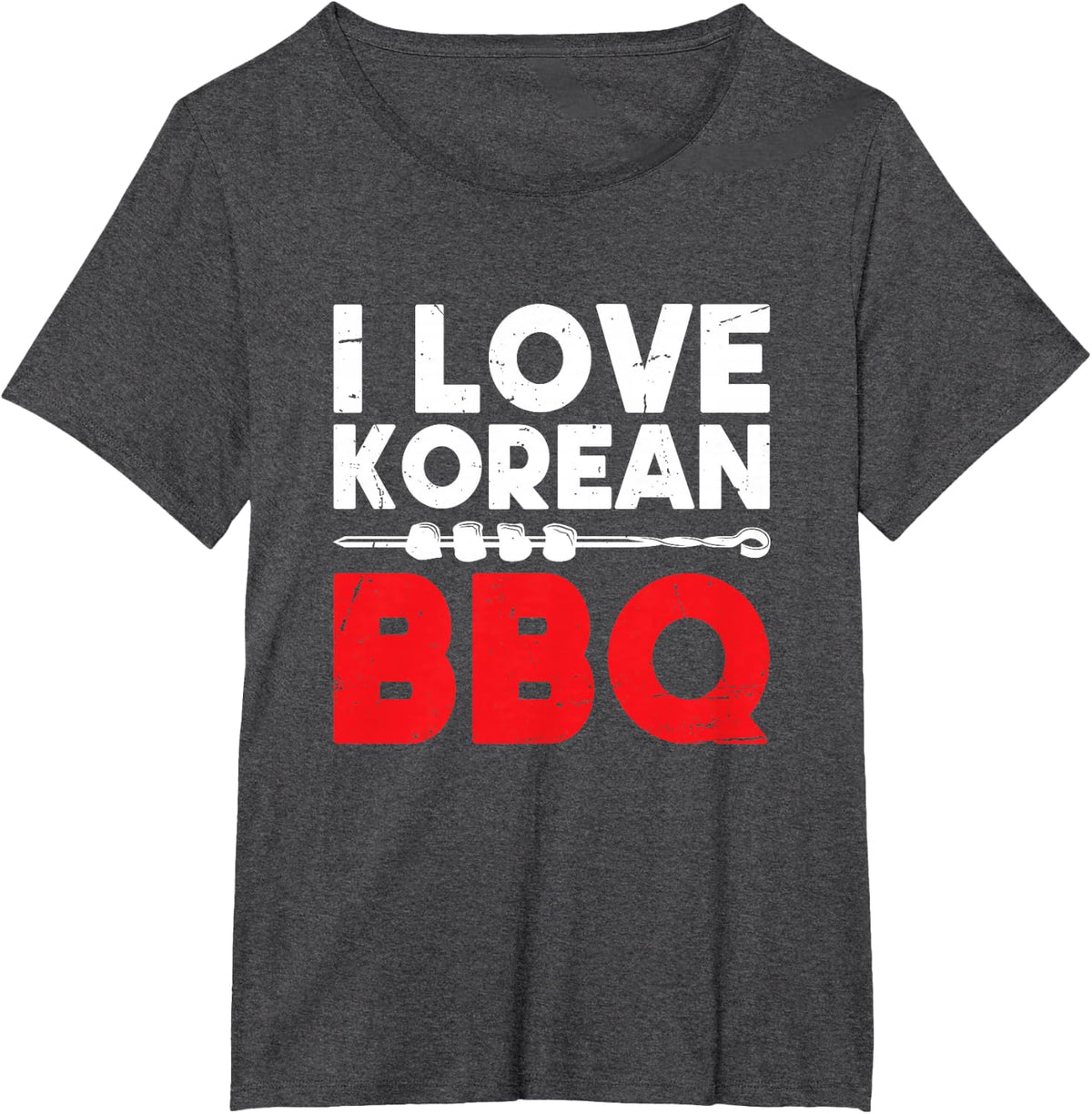 I Love Korean BBQ Funny Grilling Shirt | BBQ T-Shirt Tee for Men Women - Dark Heather Grey