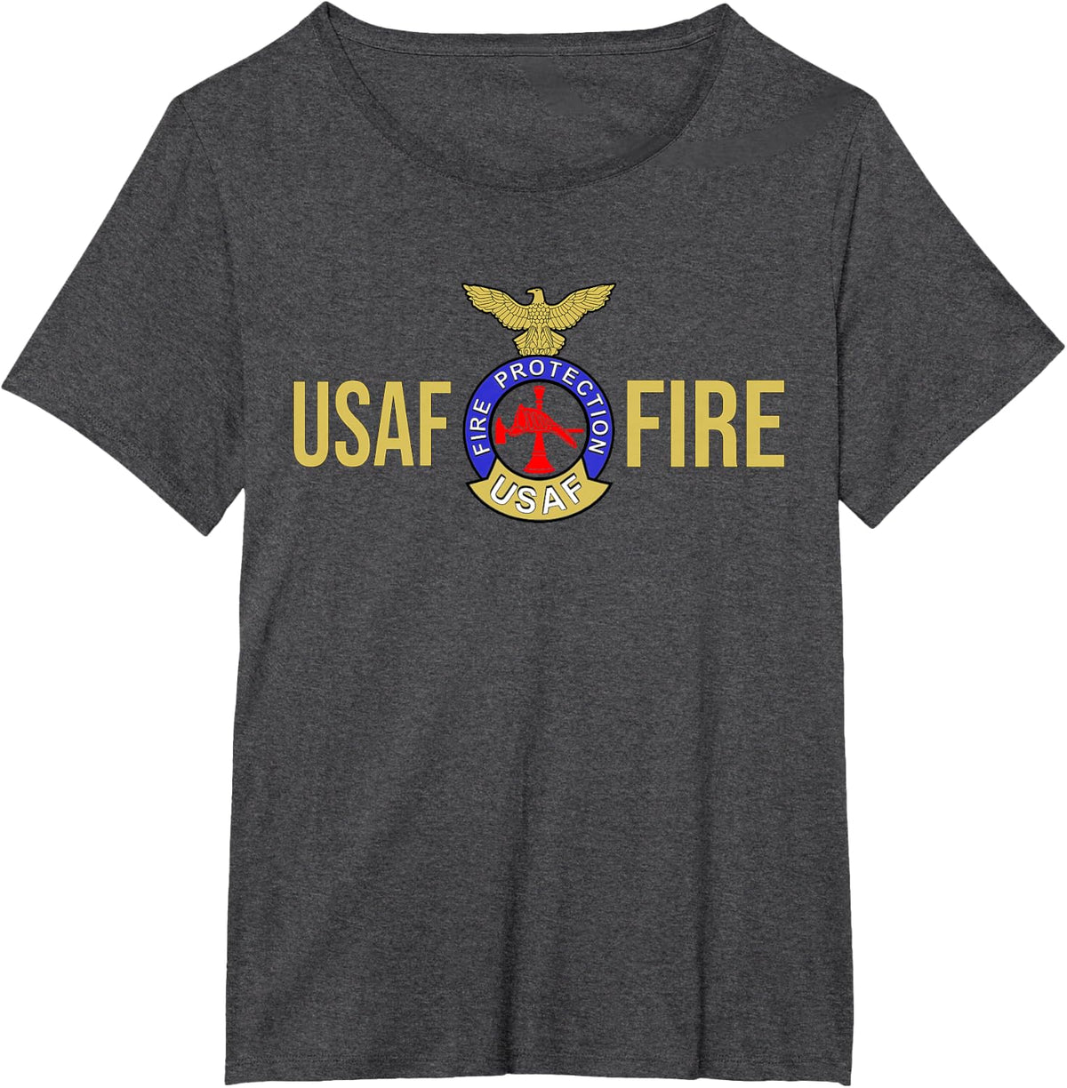US AIR Force USAF FIRE Protection Rescue Hazmat T-Shirt - Dark Heather Grey