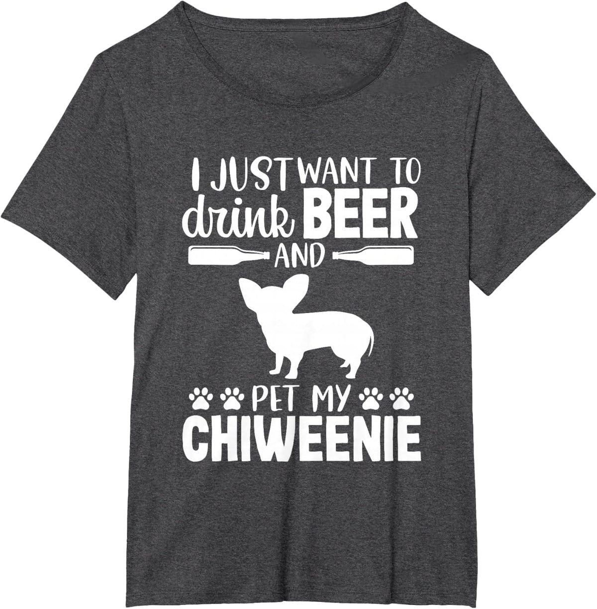 Beer Funny Dog Owner Lover Chiweenie Dog Mom Dad T-Shirt - Dark Heather Grey