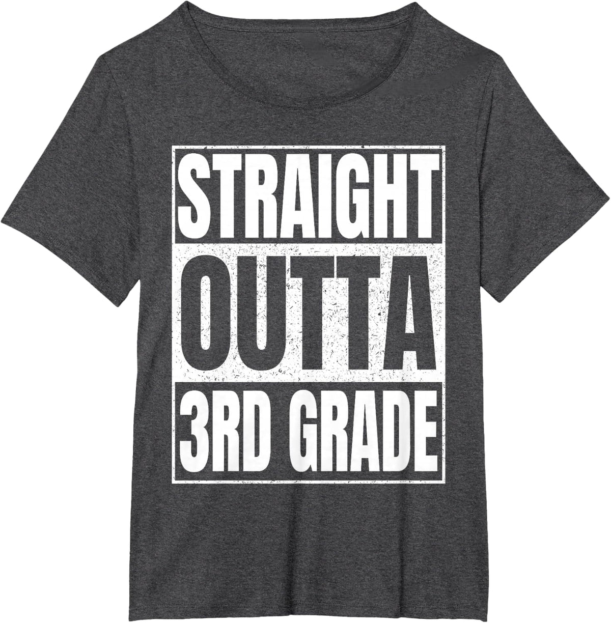 Straight Outta 3rd Grade Graduation Class 2026 Third Grade T-Shirt - Dark Heather Grey