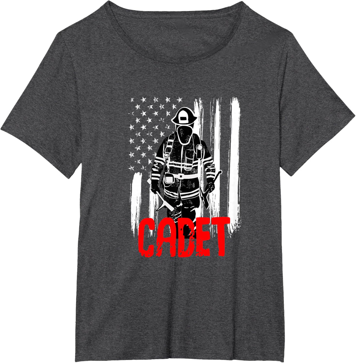 Fire Cadet Shirt for Firefighter in Training Academy Tees T-Shirts - Dark Heather Grey