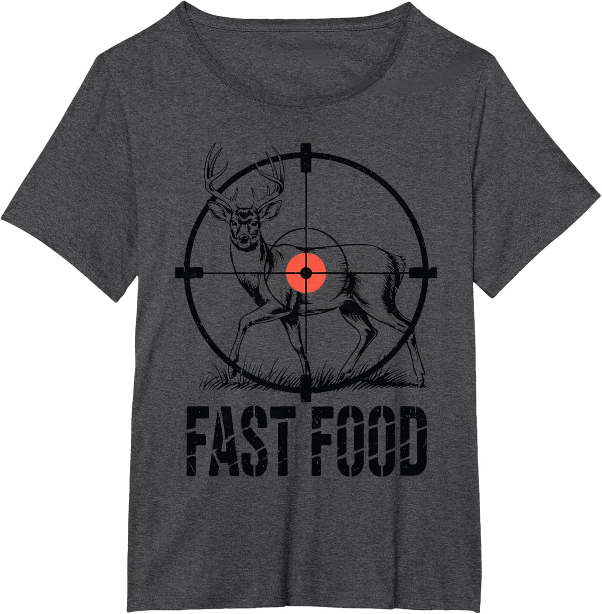 Father Day Fast Food Dad Deer Hunting Gift from Son Daughter T-Shirt - Dark Heather Grey
