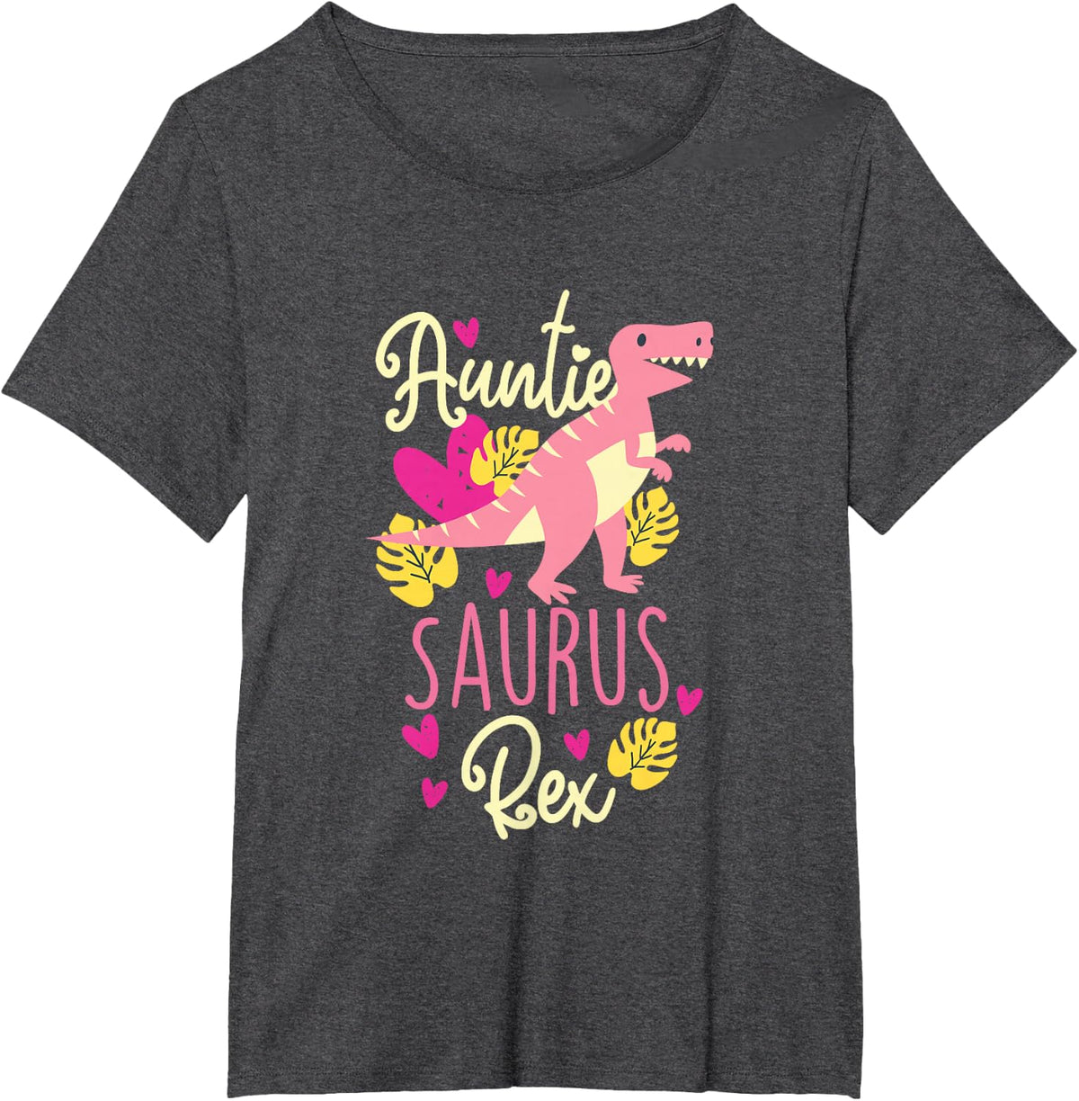 Auntie Saurus Rex Dinosaur Auntiesaurus Tees T Shirts For Women Men - Dark Heather Grey