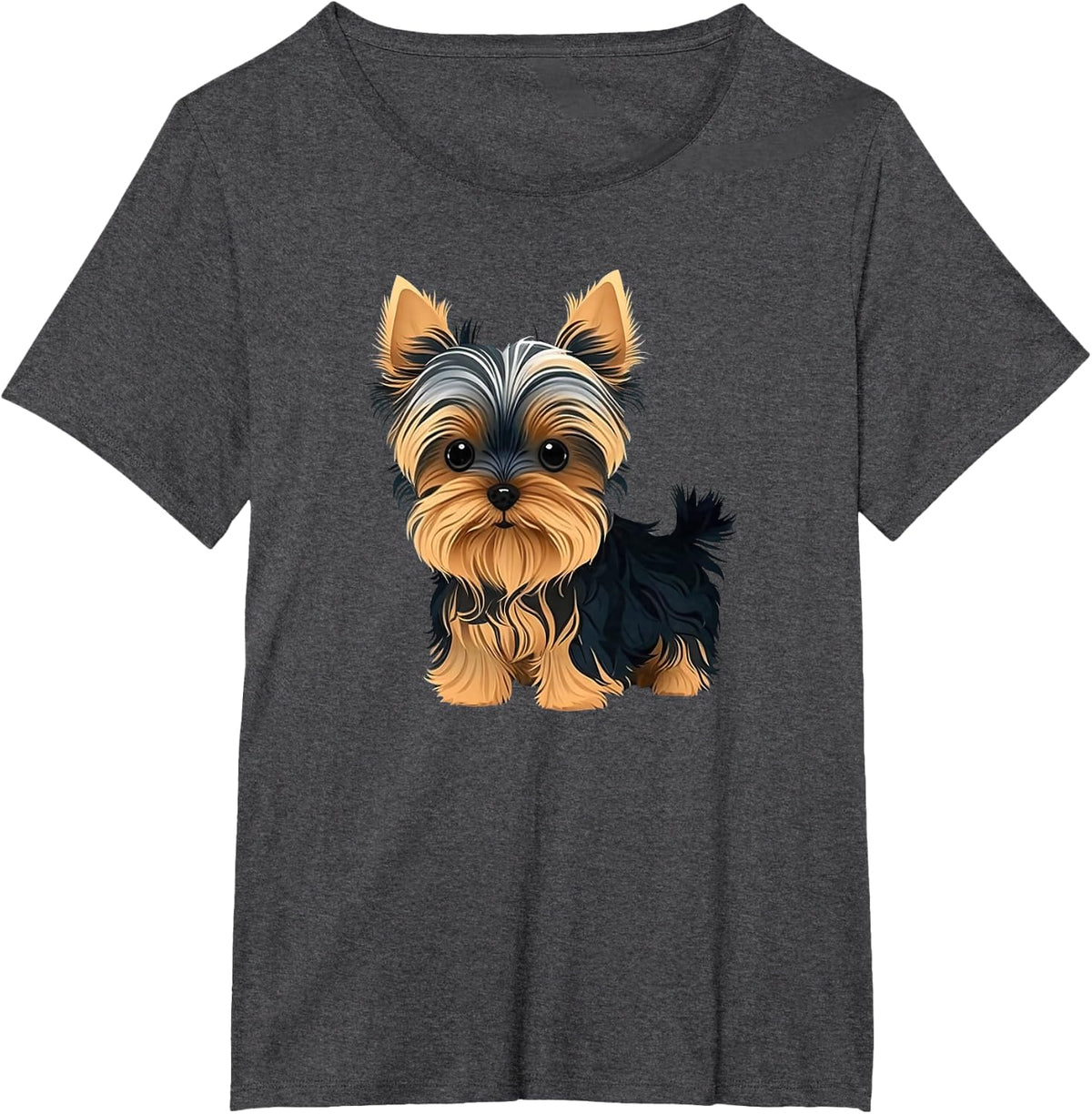 Funny Yorkshire Terrier Cute Puppy T-Shirt - Dark Heather Grey