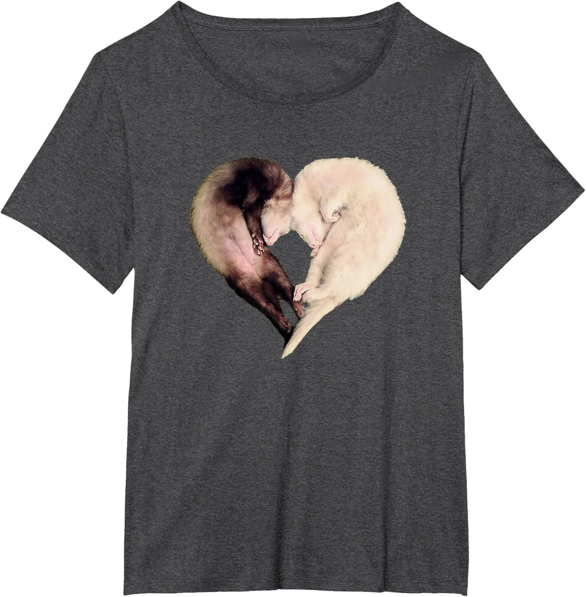 I Love My Ferret T-Shirt Funny Heart Graphic Tee for Ferret Owners - Dark Heather Grey