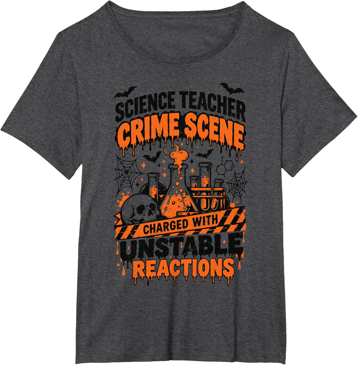 Chemistry Halloween Costume Science Teacher Crime Scene T-Shirt - Dark Heather Grey