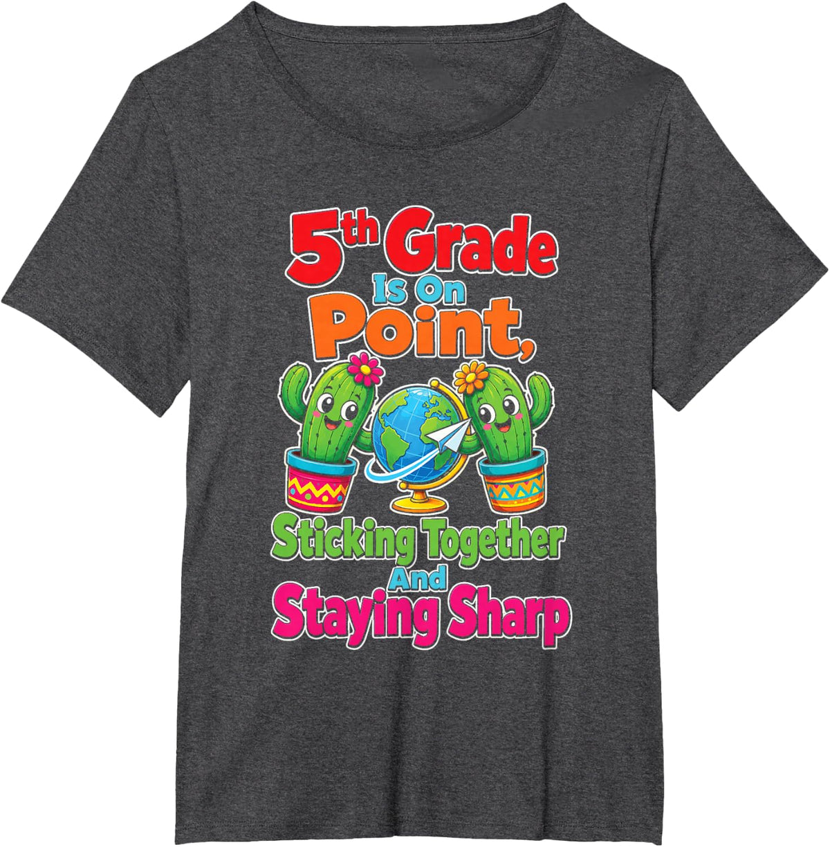 5th Grade is On Point Sticking Together Staying Sharp T-Shirt - Dark Heather Grey