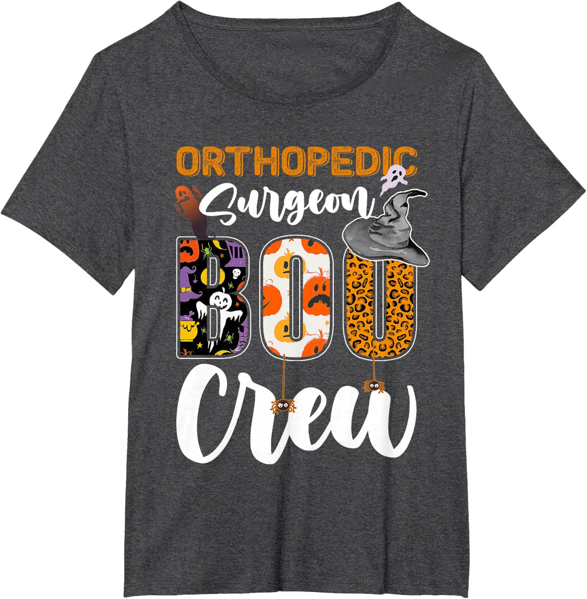 Orthopedic Surgeon Boo Crew Halloween Costume Matching T-Shirt - Dark Heather Grey