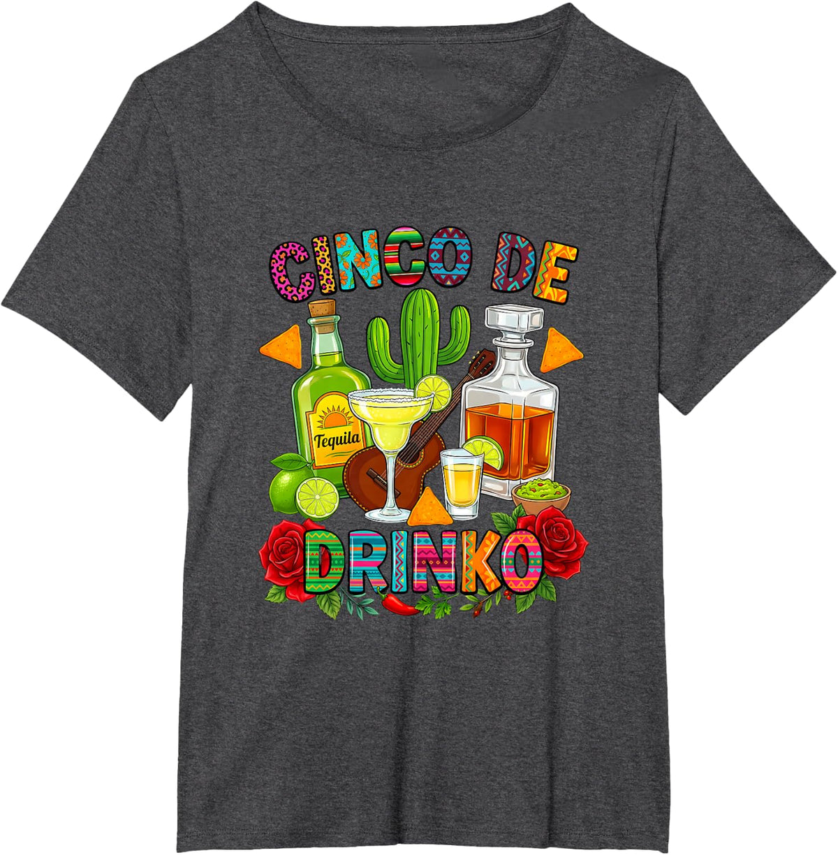 Cinco De Drinko Funny Margarita Party Fiesta Men Women T-Shirt - Dark Heather Grey