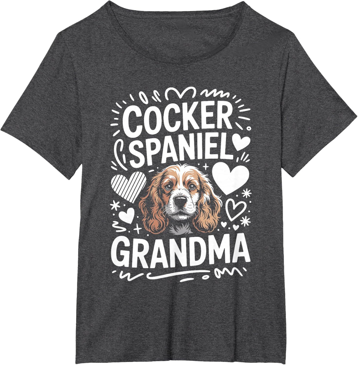 Cocker Spaniel Grandma Grandmother T-Shirt - Dark Heather Grey