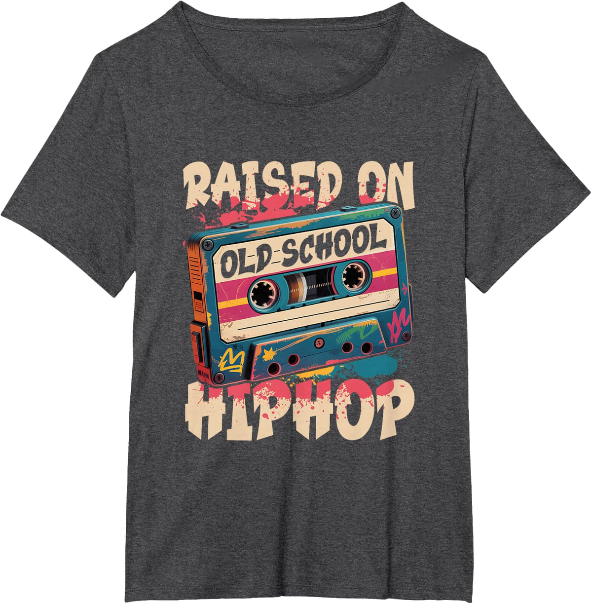 Retro Cassette T-Shirt - Dark Heather Grey