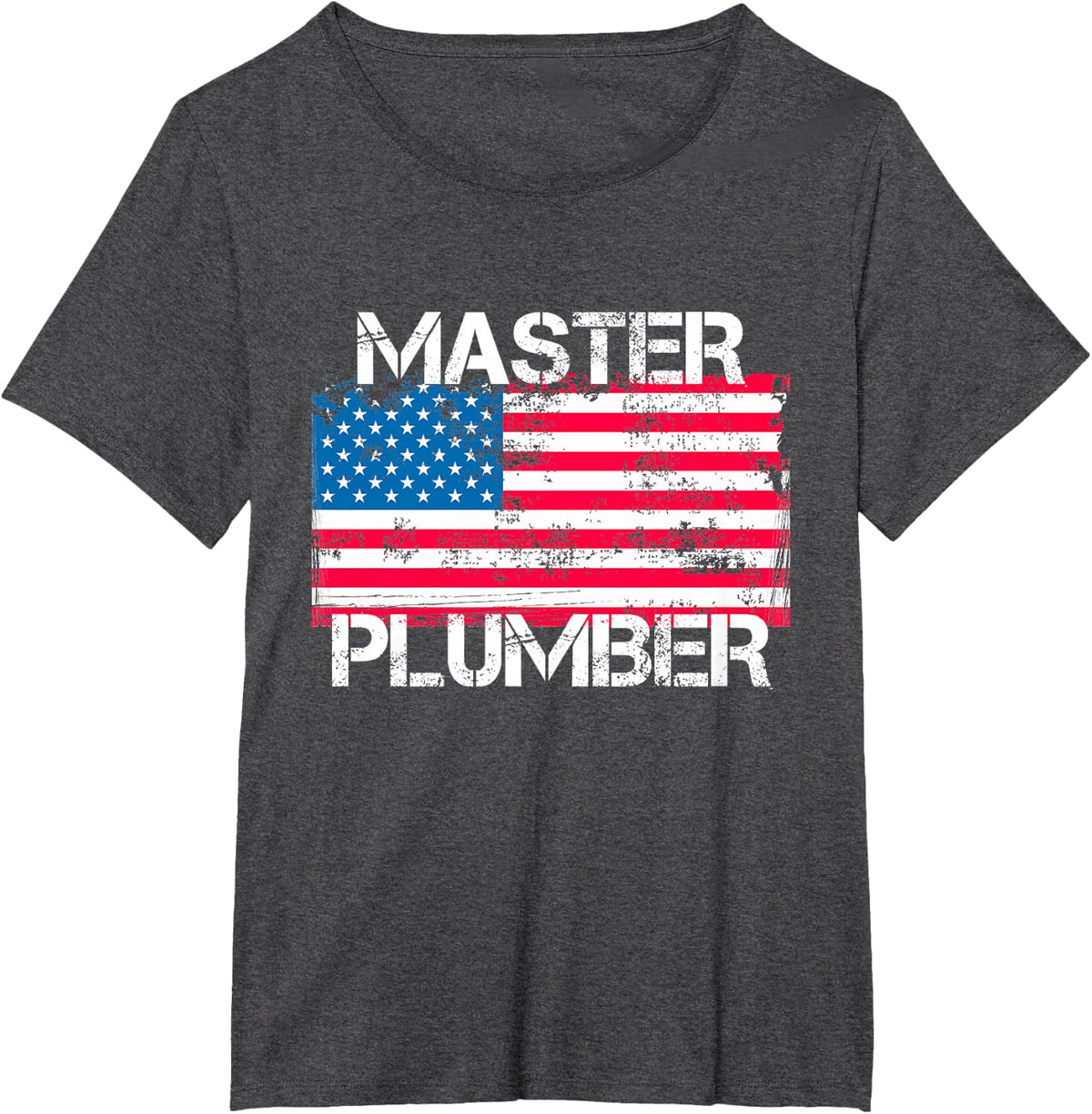 Patriotic Master Plumber Vintage US Flag Plumbing Expert Women Kids Men T-Shirt - Dark Heather Grey