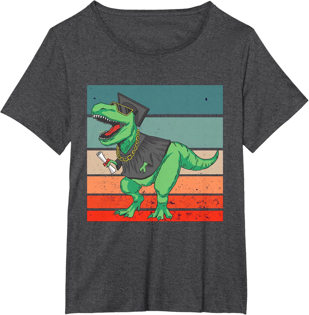 Dinosaur Graduation T-Rex perfect graduation Prehistoric T-Shirt - Dark Heather Grey