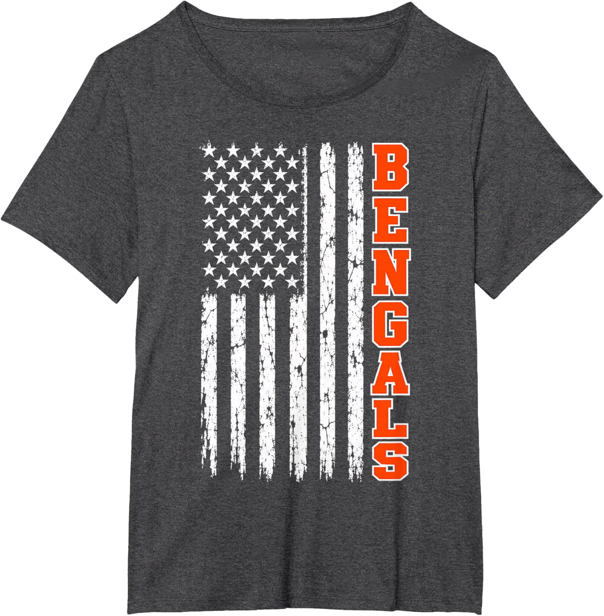 Bengals Cat Flag T-Shirt - Dark Heather Grey
