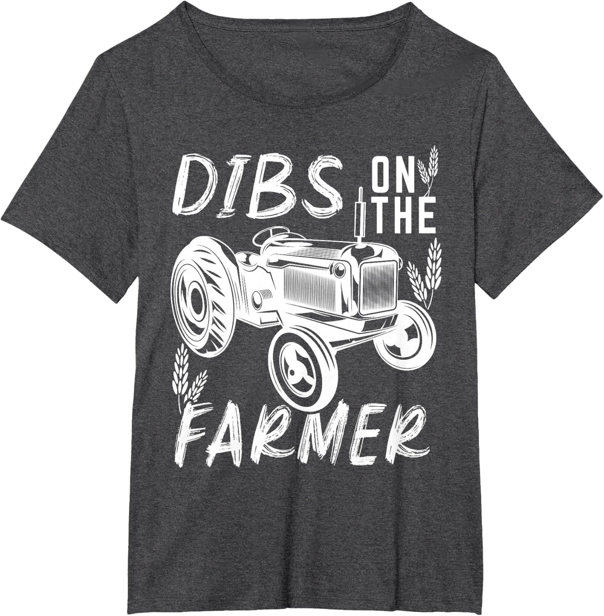 Dibs On The Farmer Farm Couple Country Humor T-Shirt - Dark Heather Grey