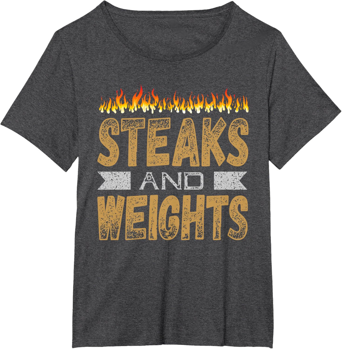 Steaks and Weights Ketogenic Diet Steaks & Weights T-Shirt - Dark Heather Grey