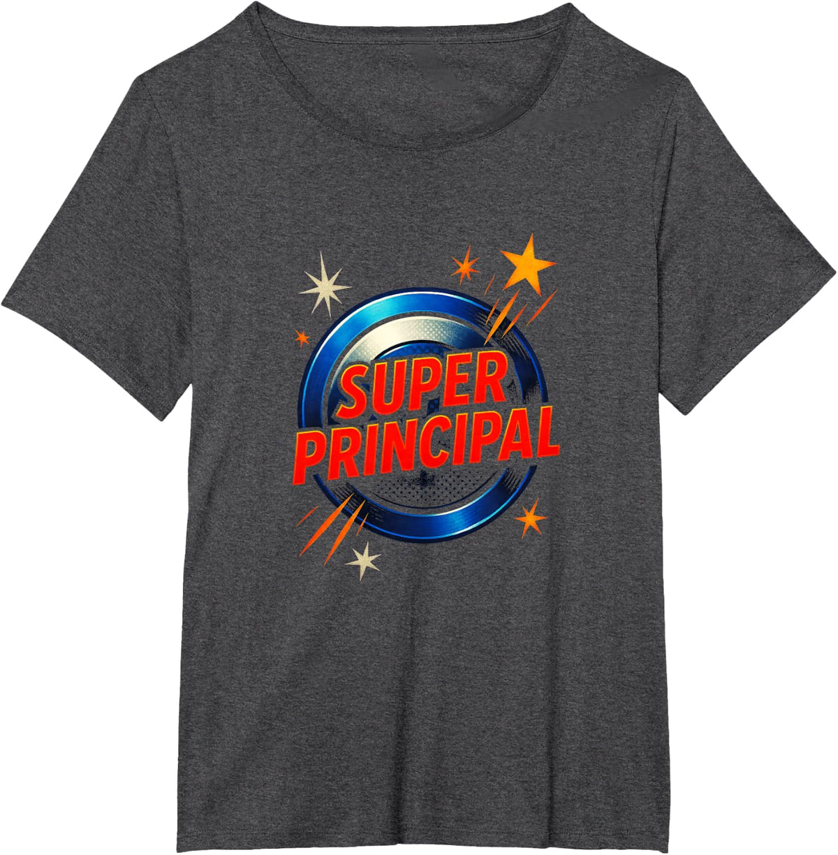Super Hero Teacher Shirt - Super Principal Comic Superhero Tees and T Shirts for Men Women - Dark Heather Grey