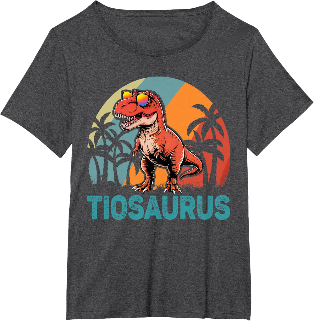Tiosaurus T Rex Dinosaur Tio Saurus Father's Day T-Shirt - Dark Heather Grey