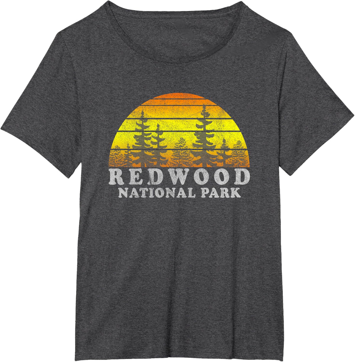 Vintage Redwood National Park Sunset T-Shirt - Dark Heather Grey