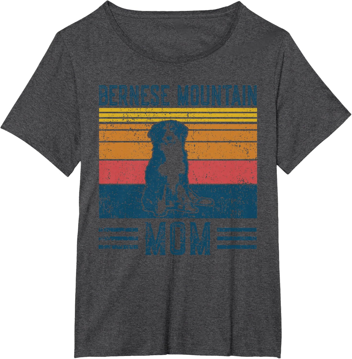 Bernese Mountain Dog Mom Shirt Vintage Retro Tee T-Shirt for Women Dog Lover Gift - Dark Heather Grey