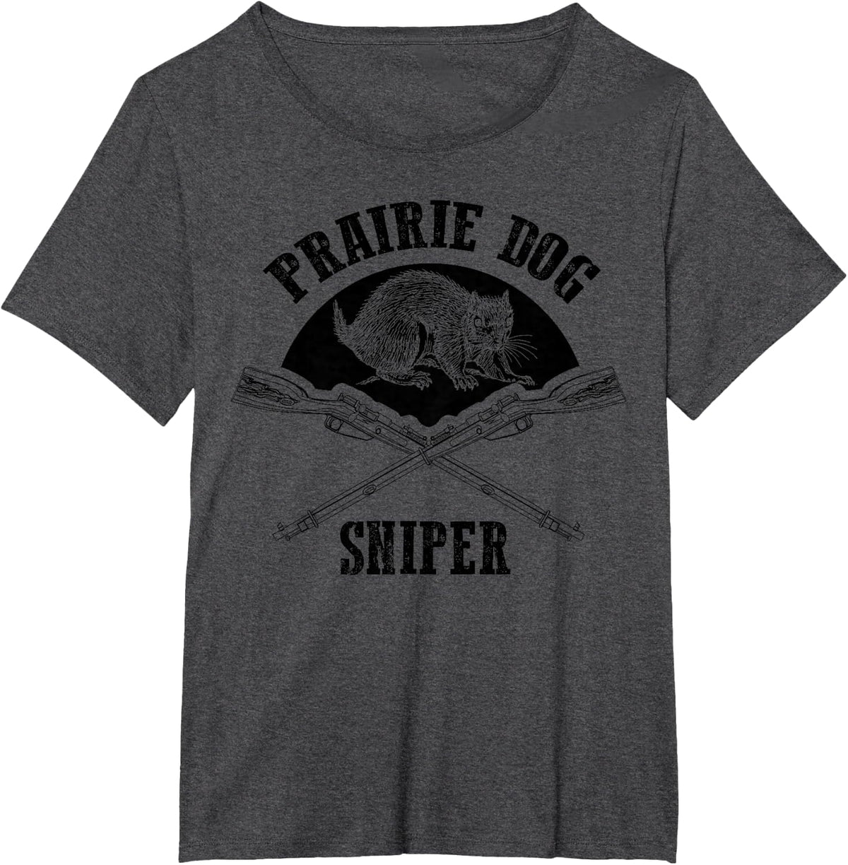 Prairie Dog Sniper Hunt Shirt Cute Prairie Dog Hunting Gift T-Shirt - Dark Heather Grey