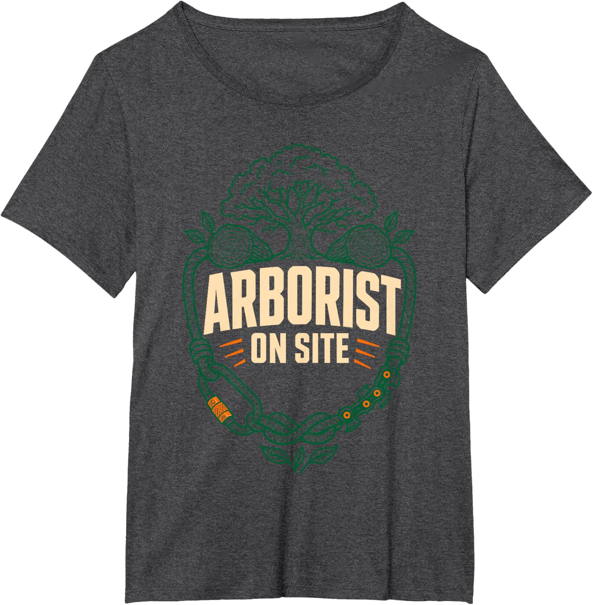 Arborist On Site Tree Climber Tree Surgeon T-Shirt - Dark Heather Grey