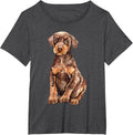 Watercolor Portrait Doberman Pinscher Puppy For Dog Owners T-Shirt - Dark Heather Grey