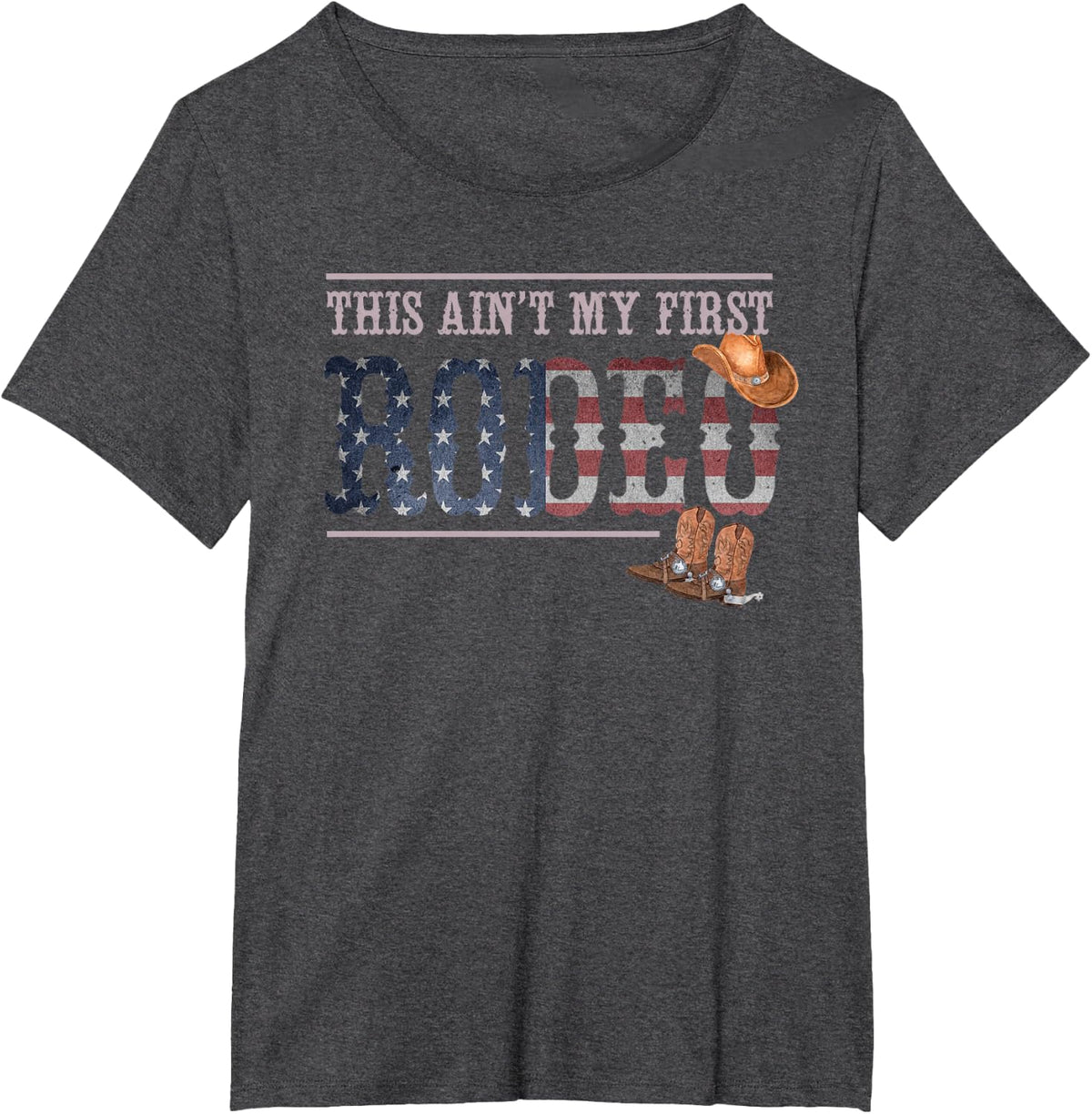 Funny Rodeo Bull Rider Gift This Aint My First Rodeo T-Shirt - Dark Heather Grey