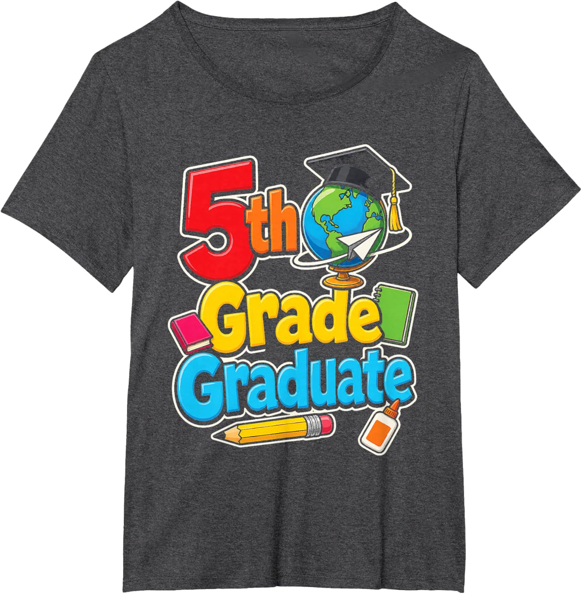 5th Grade Graduate Elementary Graduation Moving Up Day T-Shirt - Dark Heather Grey