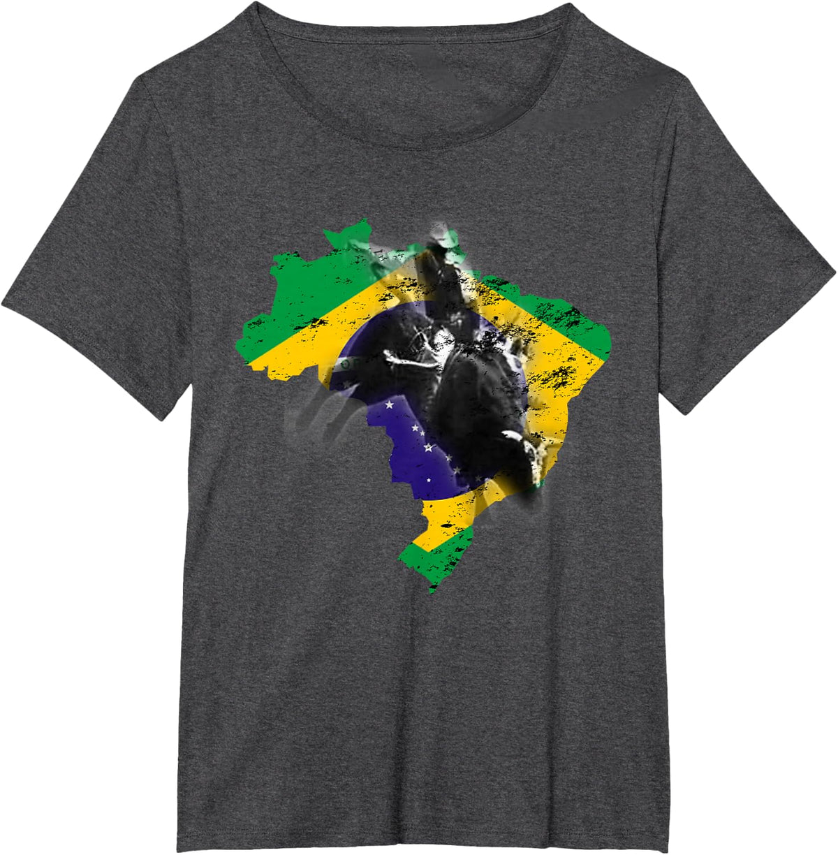 Bull-Riding for Men Texas Ranch Rider Brazilian Cowboy T-Shirt - Dark Heather Grey