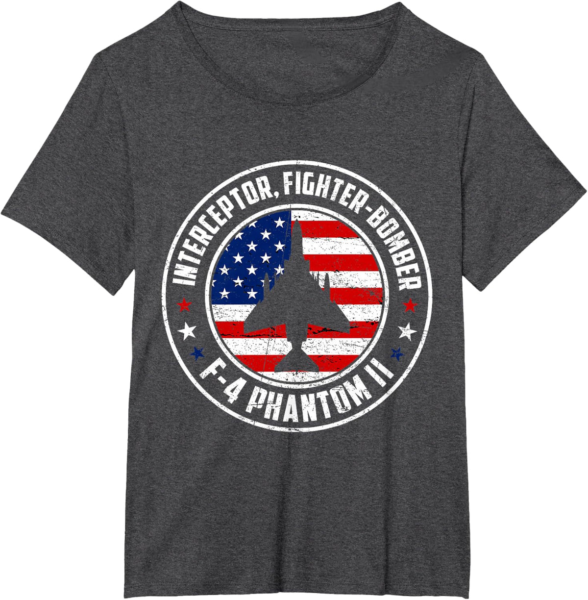 Interceptor Fighter Jet Bomber F-4 Phantom II Aircraft T-Shirt - Dark Heather Grey