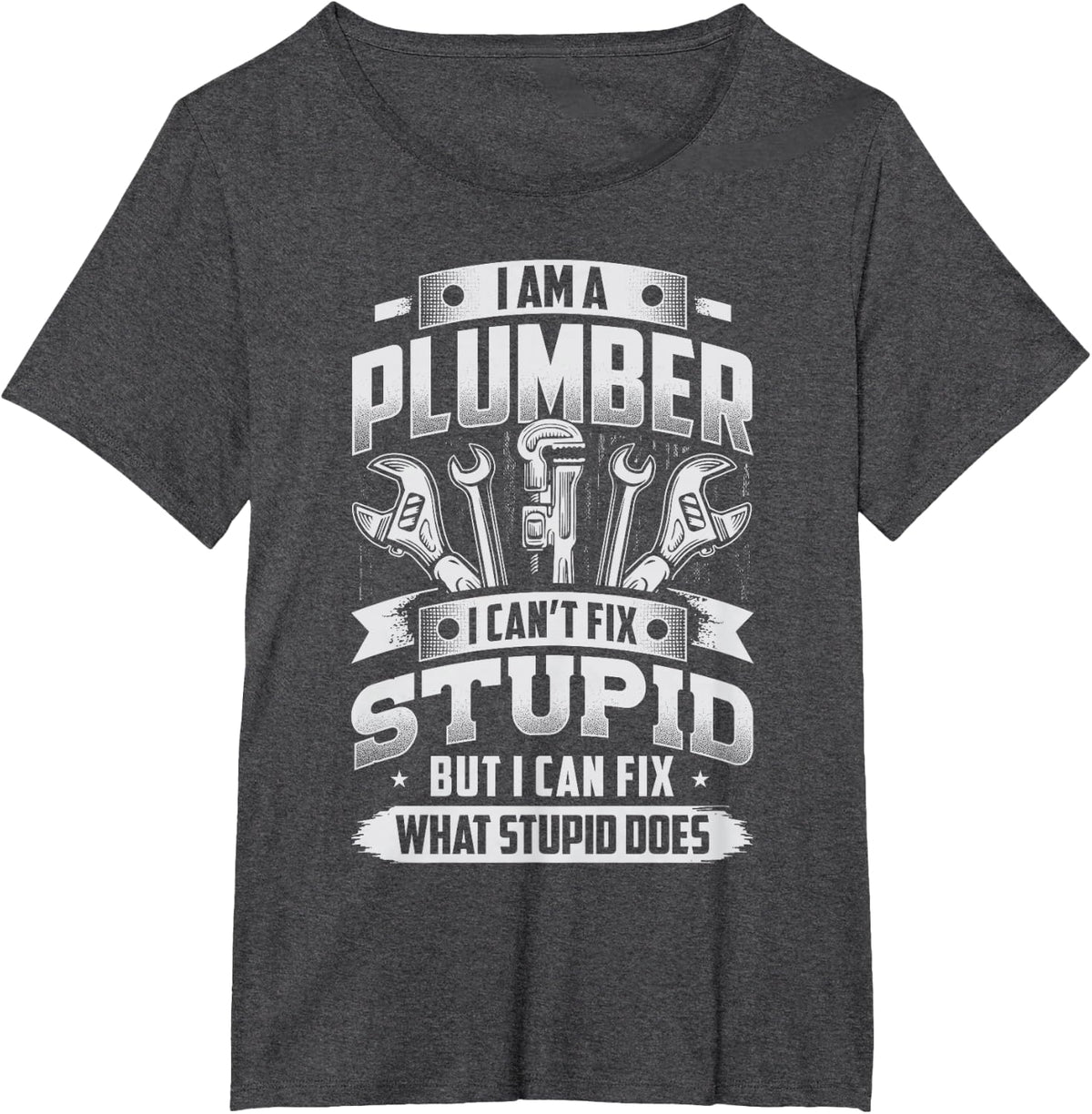 Funny Plumber Men T-Shirt - Dark Heather Grey