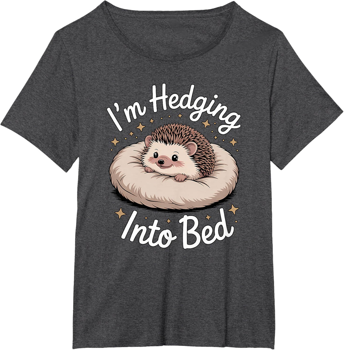 I'm Hedging Into Bed Hedgehog Sleepy Funny Toddler Sleeping T-Shirt - Dark Heather Grey