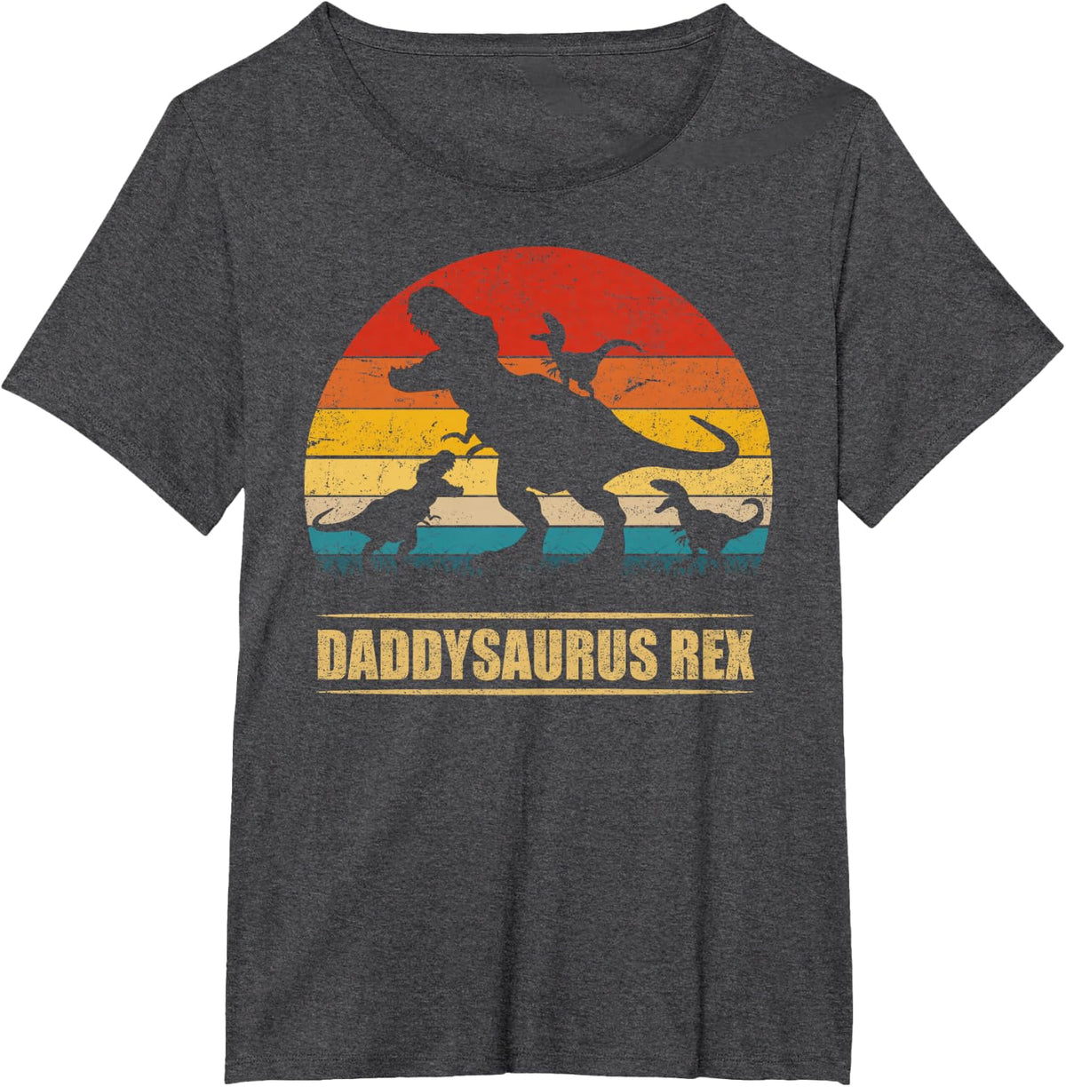 Daddysaurus Rex 3 kid T-Shirt - Dark Heather Grey