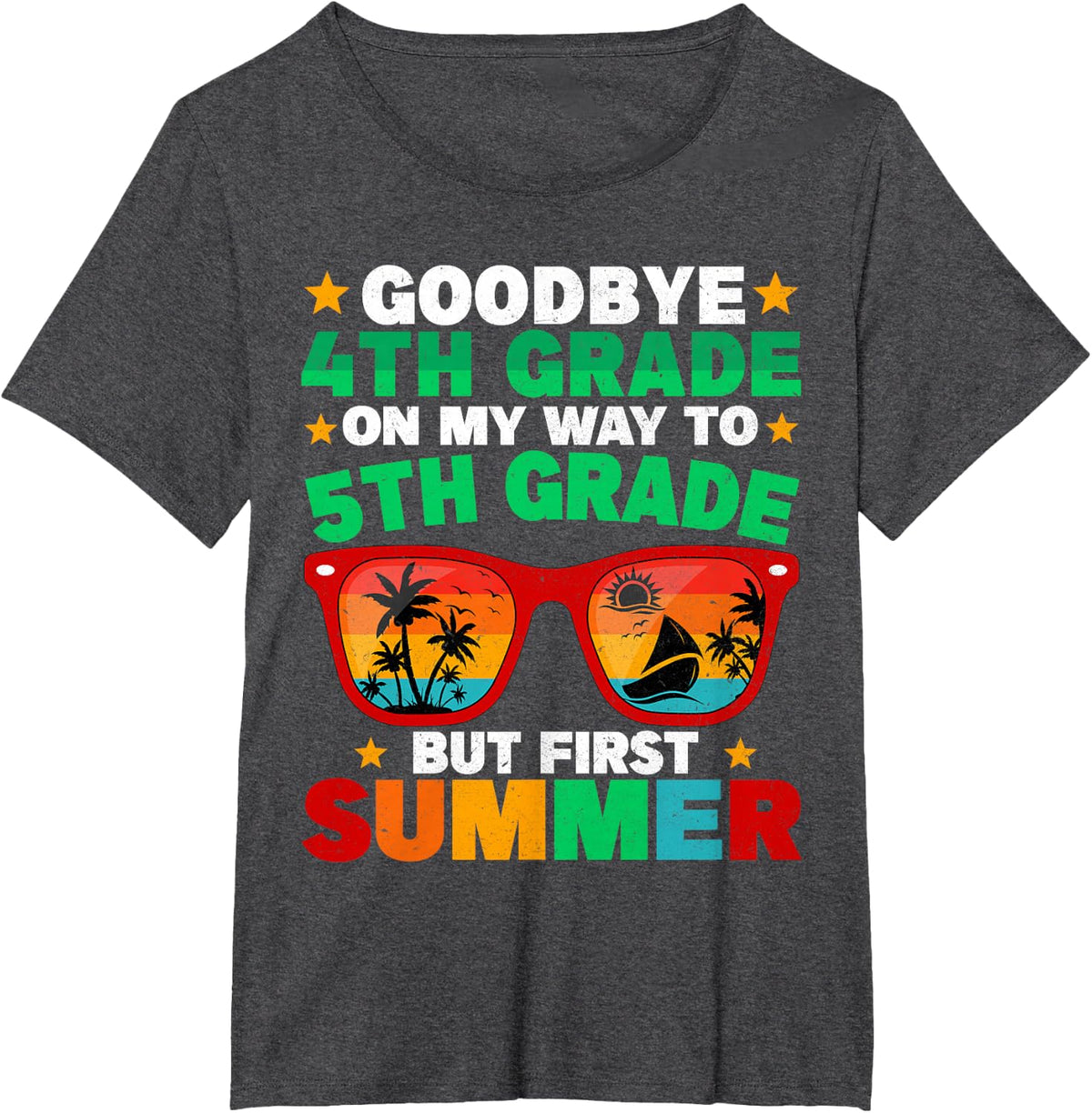Goodbye 4th Grade First Summer Graduation Last Day Boys T-Shirt - Dark Heather Grey