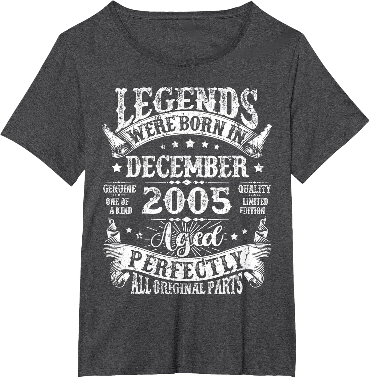 21 Year Old Legend Since December 2005 21st Birthday Men Boy T-Shirt - Dark Heather Grey
