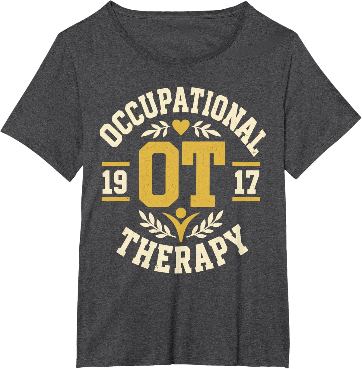 Occupational Ot Therapy 1917 Vintage Badge T-Shirt - Dark Heather Grey